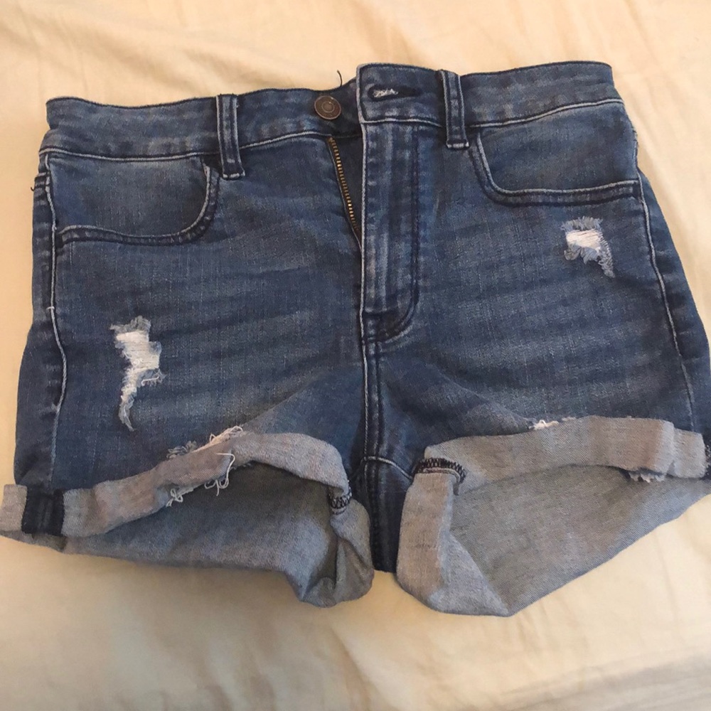 PacSun high rise distressed denim shorts